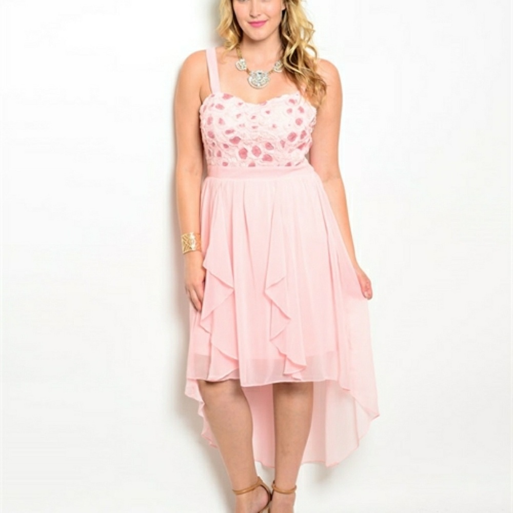Beautiful Hi Low dress with roses and sequins